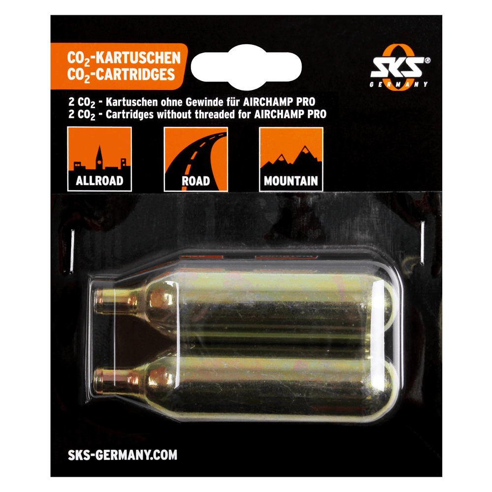 CO2 kartridža kompleks SKS Co2 16G Cartridge Set Of 2 Pcs For Airchamp, Non-Threaded Gold