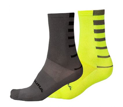 Zeķes Endura Coolmax® Stripe Socks  (Twin Pack) HiVizYellow