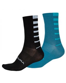 Zeķes Endura Coolmax® Stripe Socks  (Twin Pack) Kingfisher