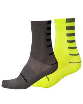 Zeķes Endura Coolmax® Stripe Socks  (Twin Pack) HiVizYellow