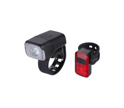 Lukturu komplekts BBB BLS-164 NanoStrike 400 Combo + BLS-152 rear Spark 2.0 black