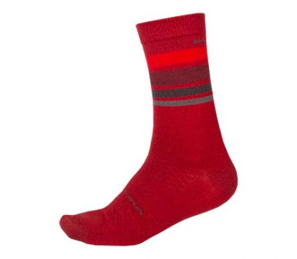 Zeķes Endura BaaBaa Merino Stripe Sock: Red