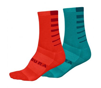 Zeķes Endura Women's Coolmax® Stripe Socks (Twin Pack): PacificBlue - One size