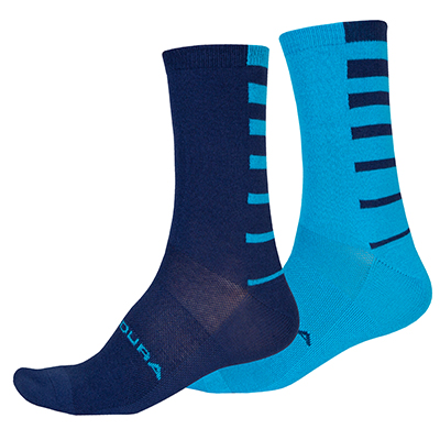 Zeķes Endura Coolmax® Stripe Socks  (Twin Pack) ElectricBlue
