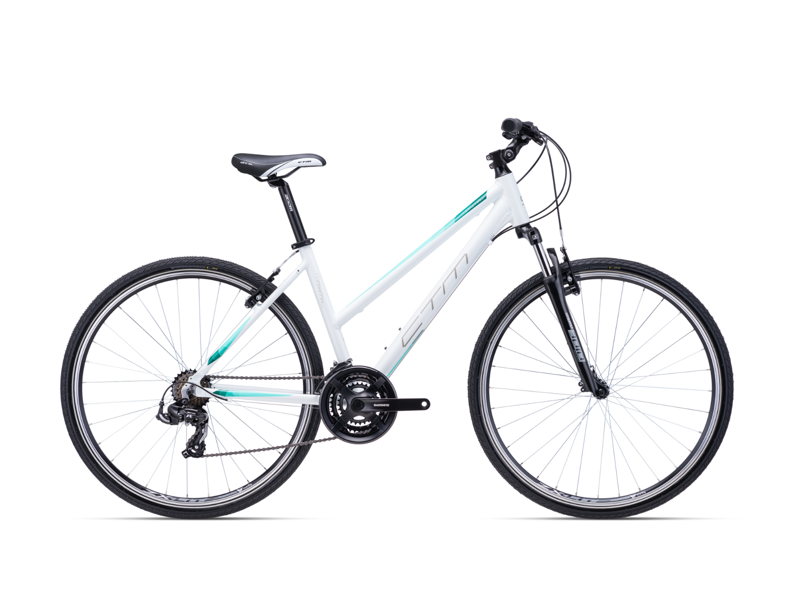 Velosipēds CTM MAXIMA 1.0 white/turquoise