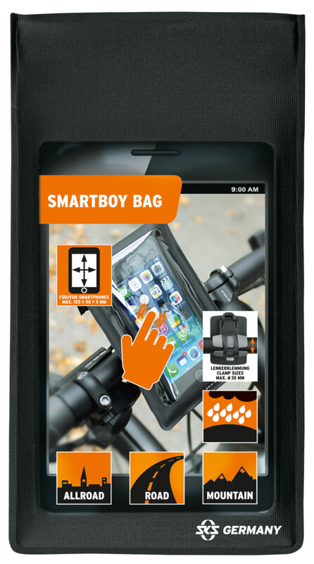 Tālruņa turētājs SKS Smartboy Mount Incl. Smartphone Bag 155 X 90 Mm Black