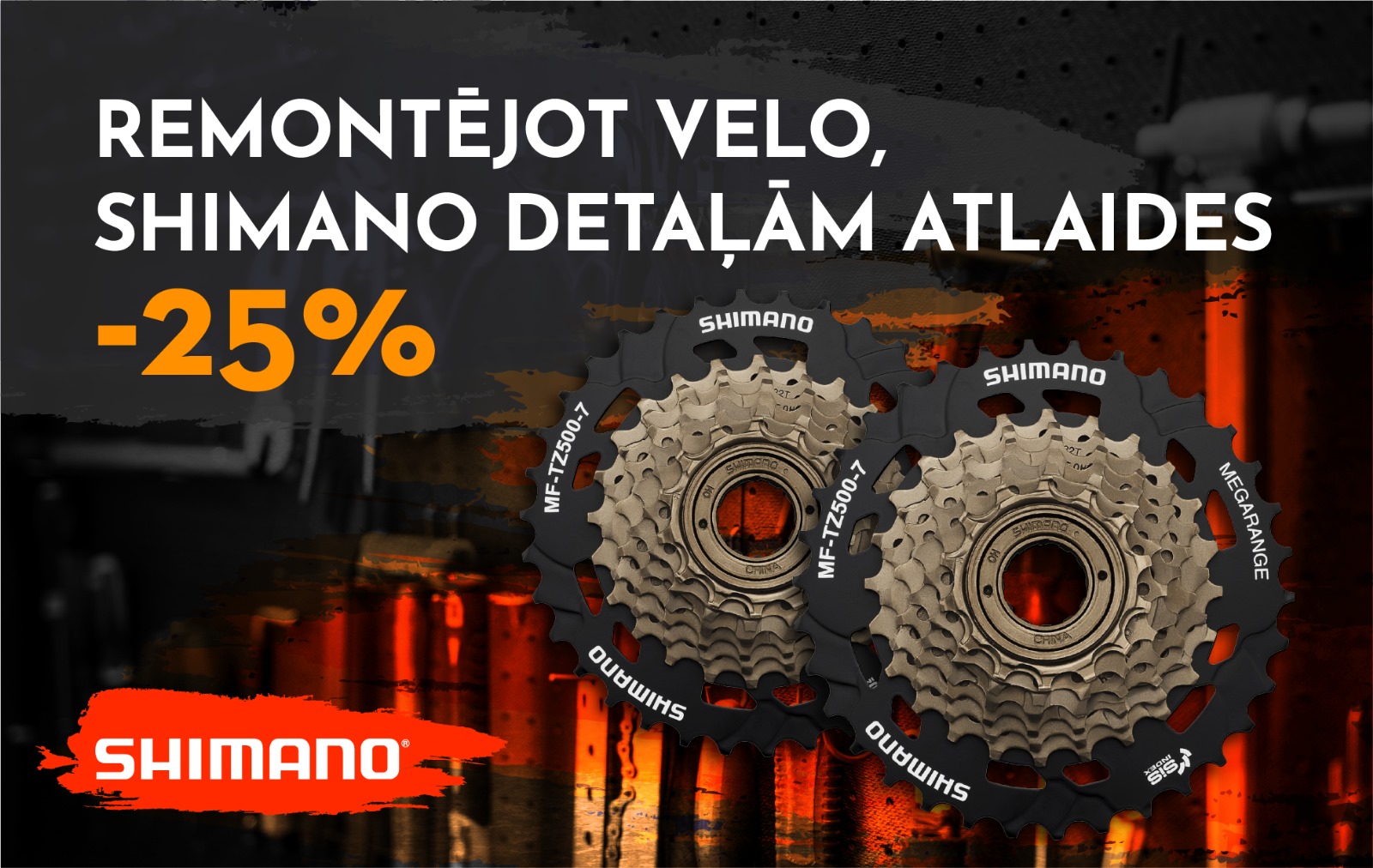 Shimano detaļām atlaides līdz 25%